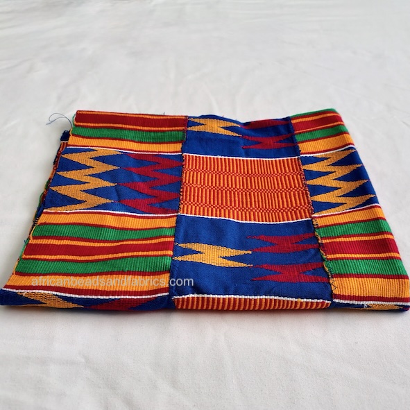 Blue Kente Cloth Handwoven Authentic Ghana Cotton
