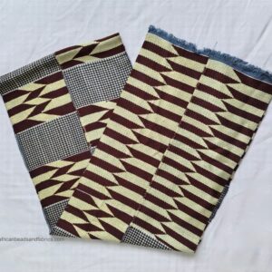 Kente Cloth Handwoven Ghana Shawl Brown