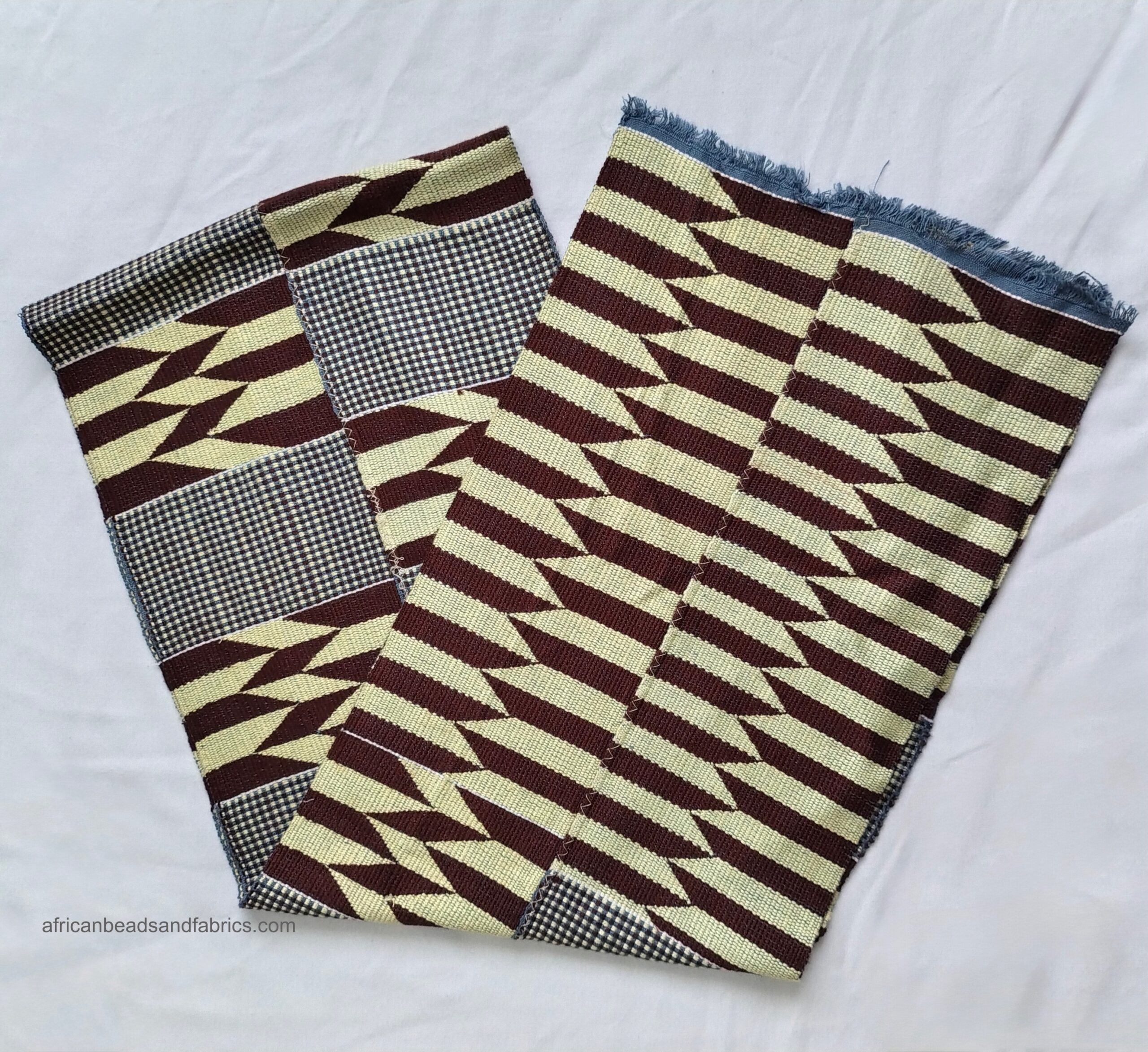 Kente Cloth Handwoven Ghana Shawl Brown