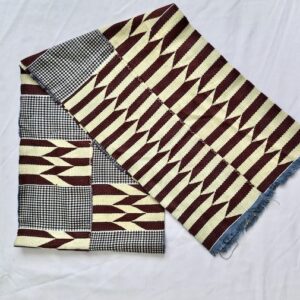 Kente Cloth Handwoven Shawl Brown 2