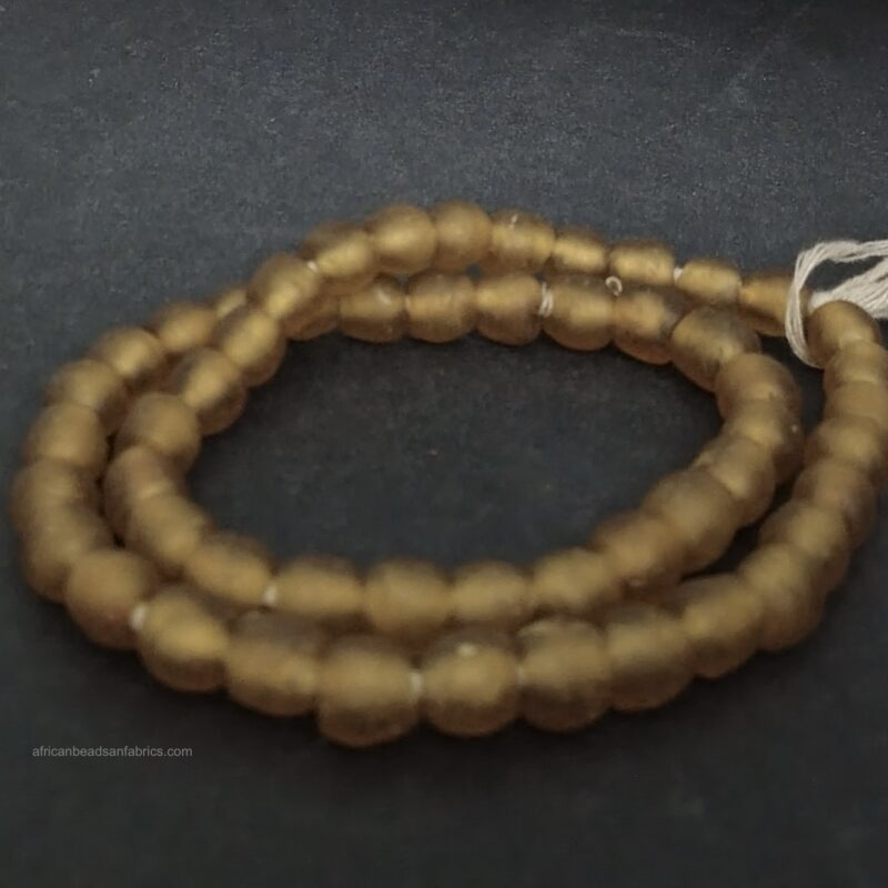 African glass beads Krobo golden brown10 to 11mm African glass beads Krobo golden brown10 to 11mm