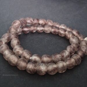 African glass beads mottled red grape 12 to 13mm round