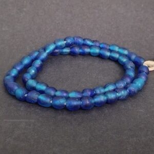 African Beads Recycled Glass 9mm turquoise blue