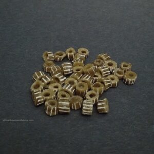 African Beads Recycled Glass Golden brown tubes