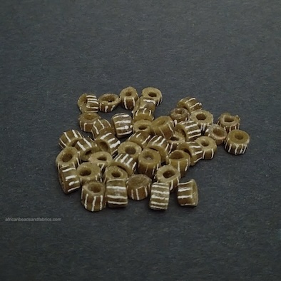 Golden Brown African Glass Beads Handmade 6mm Tubes