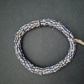 African Disc Beads Handpainted White top view