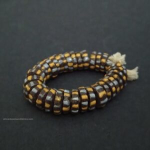 African Disc Beads Handpainted chocolate brown