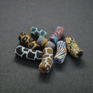 African Tube Beads Recycled Glass Mixed Lot 3