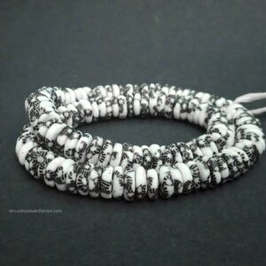 African beads refashioned glass spacers black and white