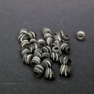 African tube beads black and white