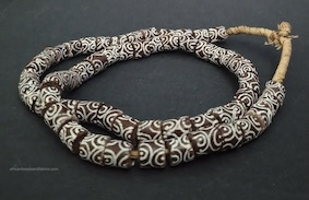 African tube beads brown strand