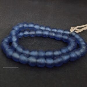 Blue African Beads Recycled Glass 10mm rouond