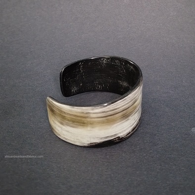 Solid Horn Wrist Cuff Bangle Cream & Charcoal Tones