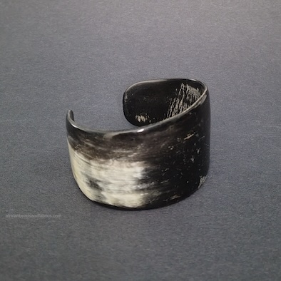 Solid Horn Wrist Cuff Bangle Cream & Black Tones